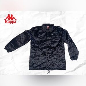 Kappa Japan Collection Men’s Black Padded Satin Coach’s Jacket